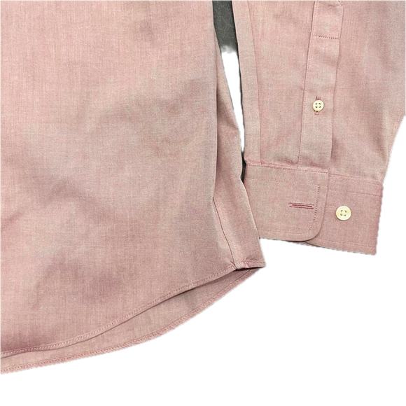 Vintage Eddie Bauer Pink Button Up Shirt Large Cotton Preppy Workwear - Picture 2 of 8